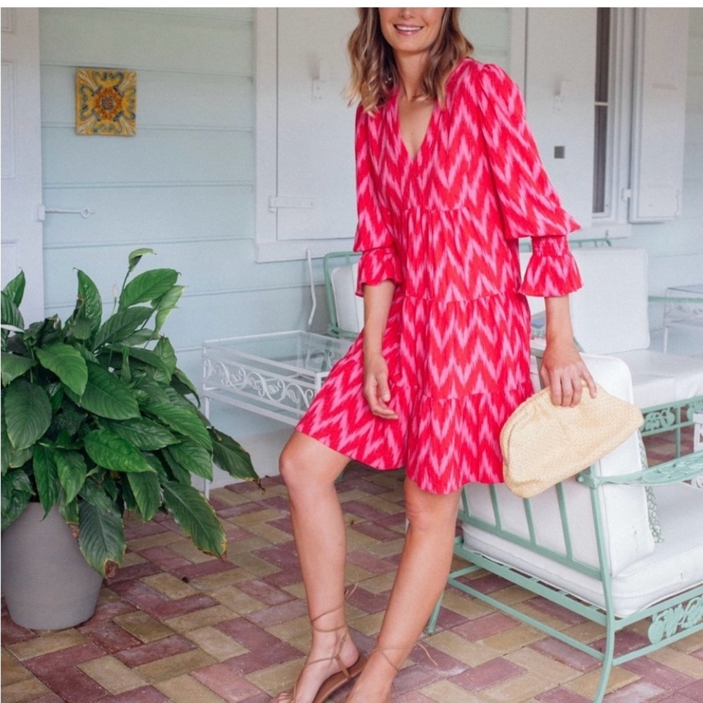 Tuckernuck Dress Pomander Place Hot Pink Ikat Kenzo Mini Sz XXL, worn once